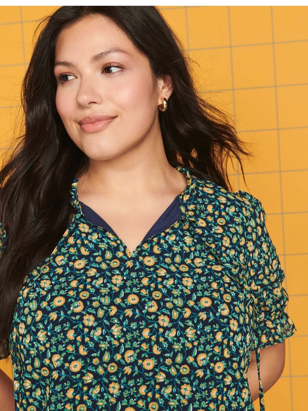J. Crew Floral Popover Boho Top Size Small